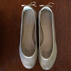J crew 9. gold flats